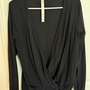 Lululemon Athletica Black Wrap Blouse